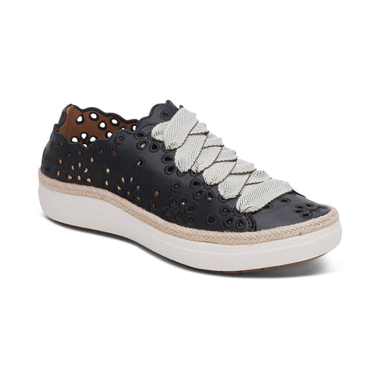 Charlotte Lace-Up Sneaker - Black banner