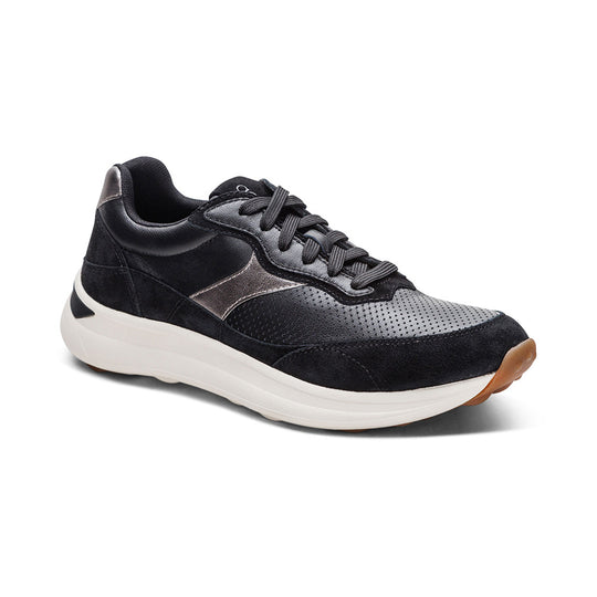 Emily Lace-Up Sneaker - Black banner